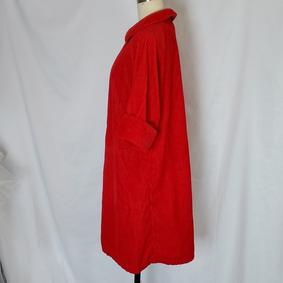 Carol Brent, S, vtg red corduroy jacket robe AS IS - Picture 5 of 9